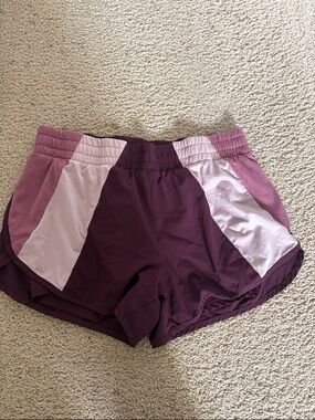 Avia  Plum and Light Pink Colorblock Athletic Shorts